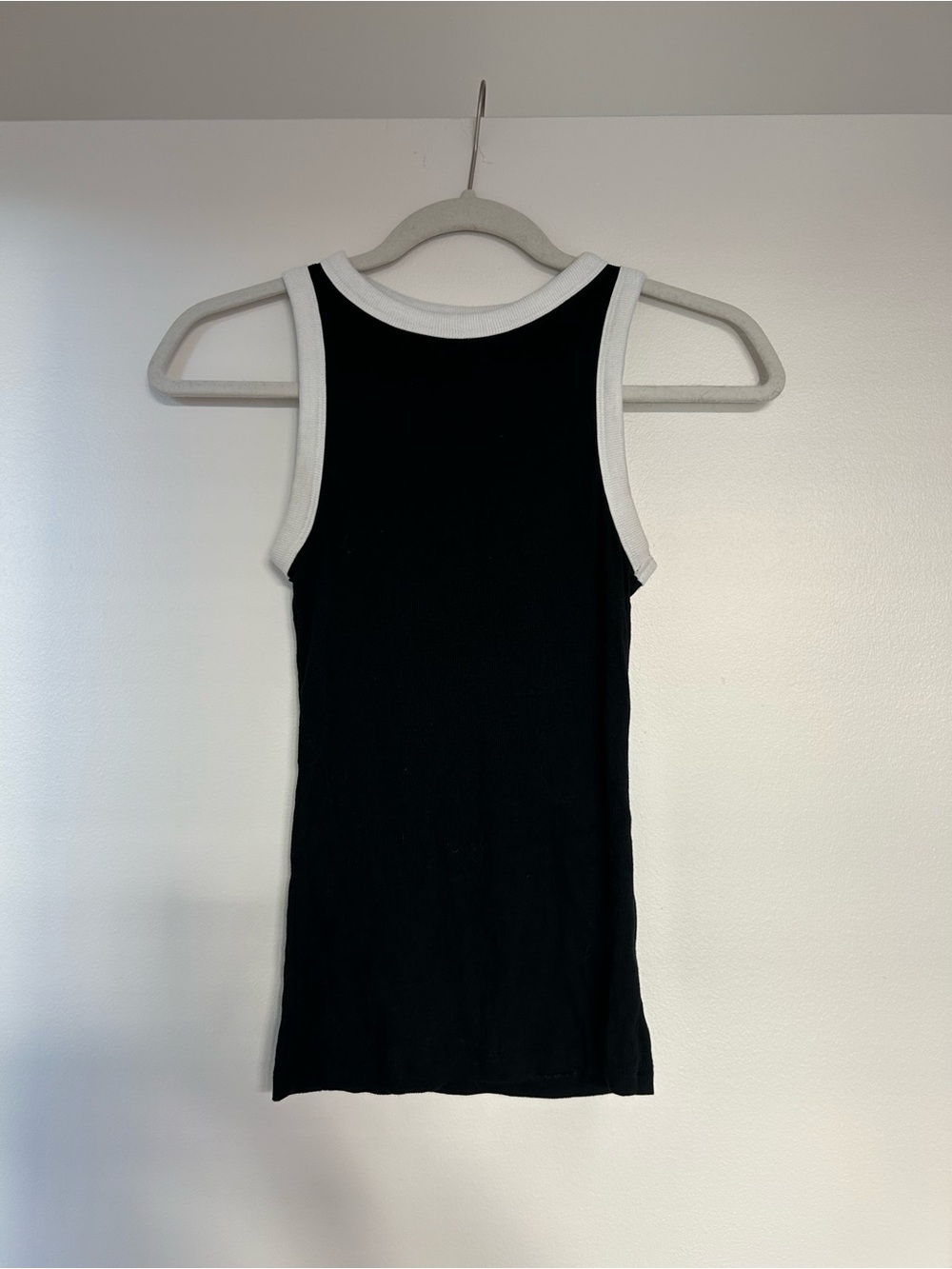 A new day white and black tank top
